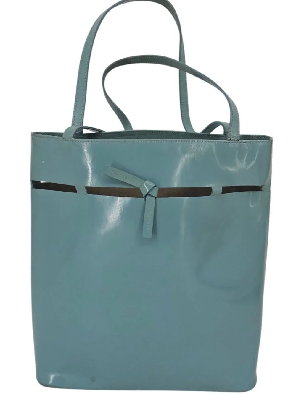 Rare Vintage Kate Spade Robinegg Blue Patent Leather Bucket Tote Bag Pastelcore
